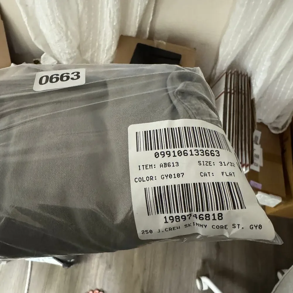 J.Crew Stretch 250 Skinny Chino Pants Mens 30x32 Gray Twill Cotton Blend Zip Fly
